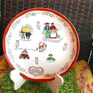 MCM NORCREST Fine China Handpainted Kitchy Folksy Amish Pennsylvania Dutch Plate